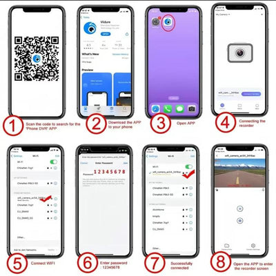 4 Channel Dash Cam with 360° Surround View Includes FREE OBD Cable for 24/7 Parking Monitor 4 Lens Front Rear inside Left Right Recording 4" Display, Built-In Wifi, 64GB Card Clear Night Vision, Hdr,Automotive Driving Recorder