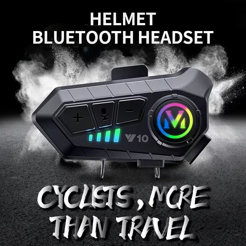 Y10 Motorcycle Helmet Bluetooth Headset 1000Mah Super Long Standby Wireless Hands-Free Waterproof Motorbike Earphone