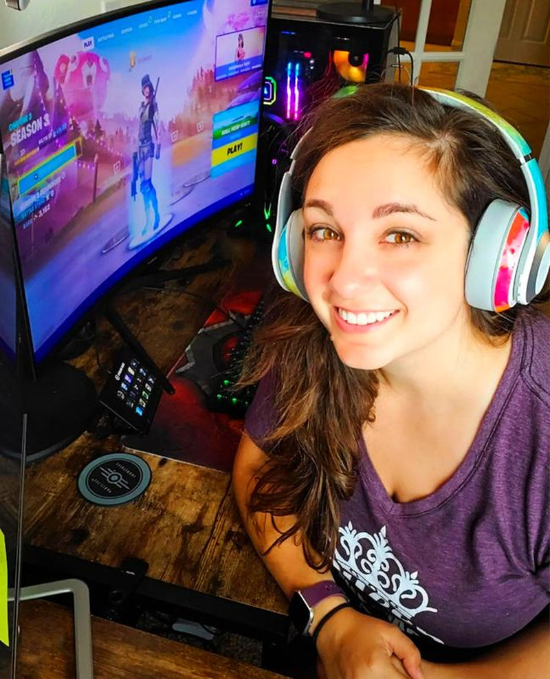 Vizliter Bluetooth Headphones, TWS Deep Bass Wireless Over-Ear Headset 5.3 with Built-In Mic LED Lights, Noise Cancelling Prismatic Audio Earphones