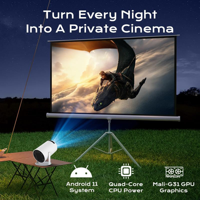 Outdoorfun Mini 4K Decoding Projector with 5G Wifi 6 & BT 5.0 720P Full HD 160 ANSI Lumens Portable Home Theater for Android Audio Bluetooth Game Bigger Watch Better