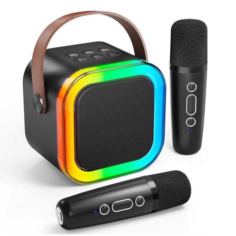 Portable Wireless Karaoke Speaker with Microphone, HIFI Stereo Sound KTV Speaker with RGB Colorful LED Lights, Karaoke Machine for Outdoor Sports Travel