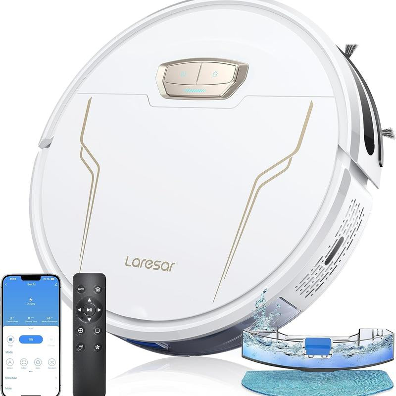 Laresar 3-In-1 Self-Charging Robot Vacuum Cleaner & Mop,4500Pa Strong Suction Carpet Auto-Boost Robotic Vacuum Cleaner, Self-Charging, Remote Control, Anti-Collision and Boundary Strips Smart Robot Vacuum Durable Powerful,Dealsforyoudays,Dealsforyoudays