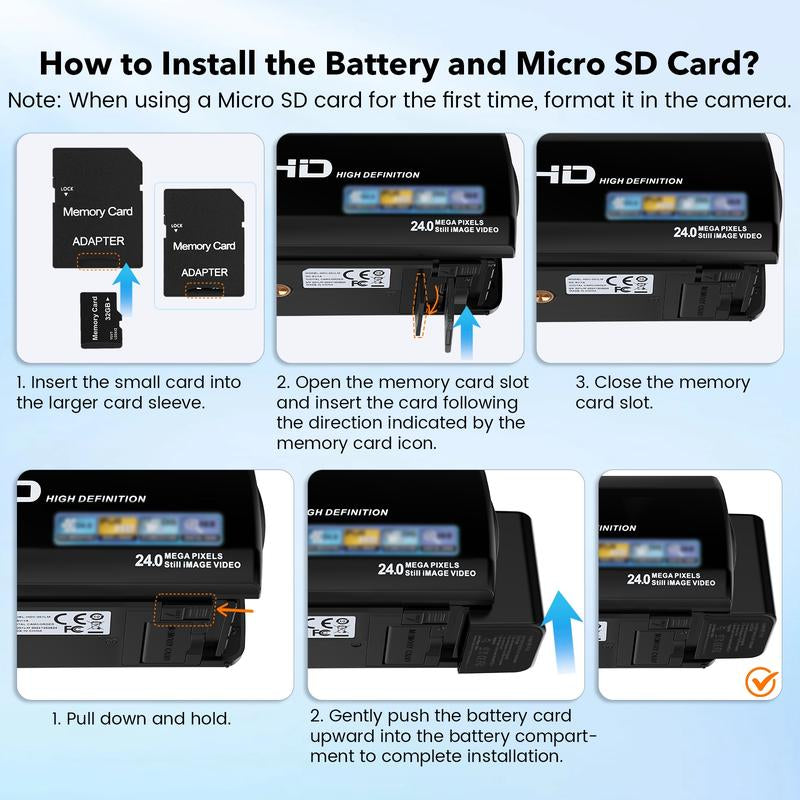 Dvc Camera, Full HD 1080P Video Recorder, 3-Inch Tft LCD Screen, 270° Rotating IPS Display, Includes Remote & 32GB Memory Card