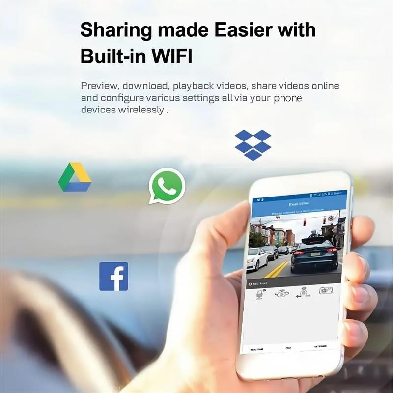 BCUOZ Full HD 1080P Dual Camera Dash Cam with IR Night Vision G-Sensor 3.16" IPS Screen Loop Recording Car Driving Recorder for Safety & Evidence