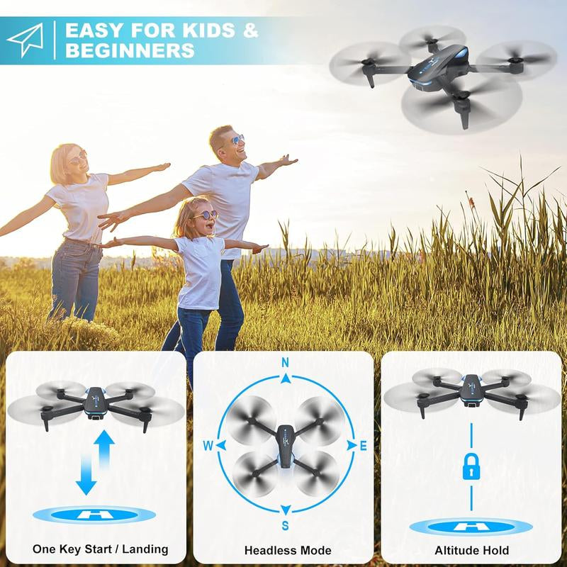 FPV Drone with 1080P Adjustable Camera – Wifi Real-Time Transmission, Remote & App Control, Trajectory Flight, 2 Batteries – Perfect for Kids, Adults & Beginners